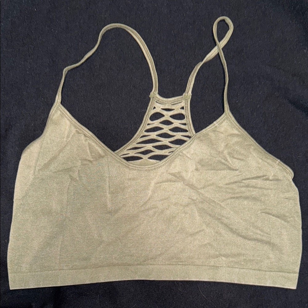 Olive Green Strappy Bralette